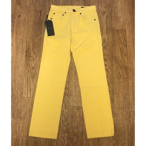 Rag & Bone Straight Leg Ankle Length Jeans in Sunrise Yellow Size 23 - Picture 1 of 11